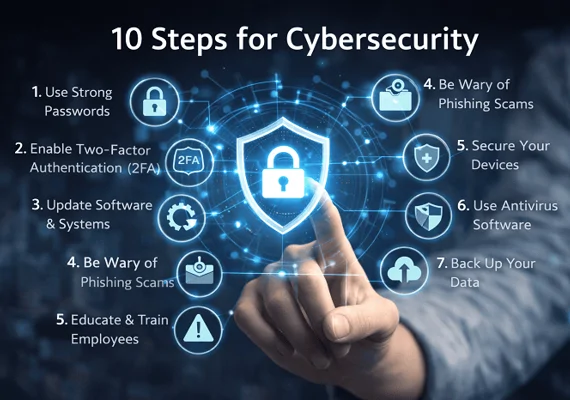 ده گام برای امنیت سایبری